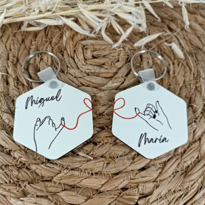Pareja llaveros hilo rojo - Imagen 2