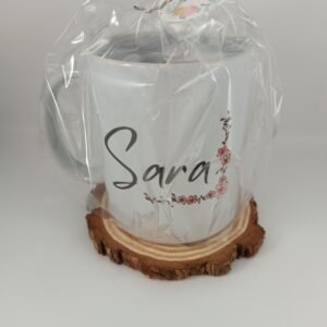 Taza con Nombre flores