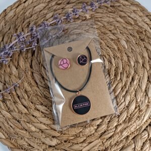 Colgante y pendientes blackpink